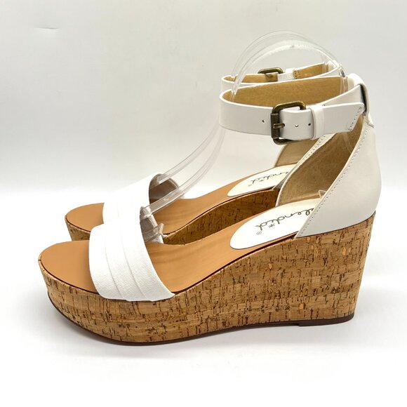 Splendid Womens Size 10M‎ Travis White Cork Platforms Sandals Shoes - Picture 6 of 14